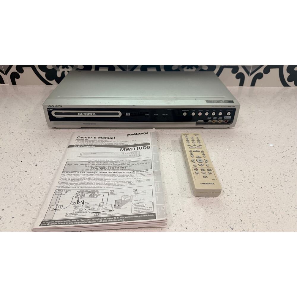 Magnavox DVD Player/Recorder MWR10D6 With Remote and Manual Tested and Works